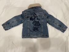 Baby Gap Disney Minnie Mouse Sherpa Denim Jacket Fleece Inside 4T
