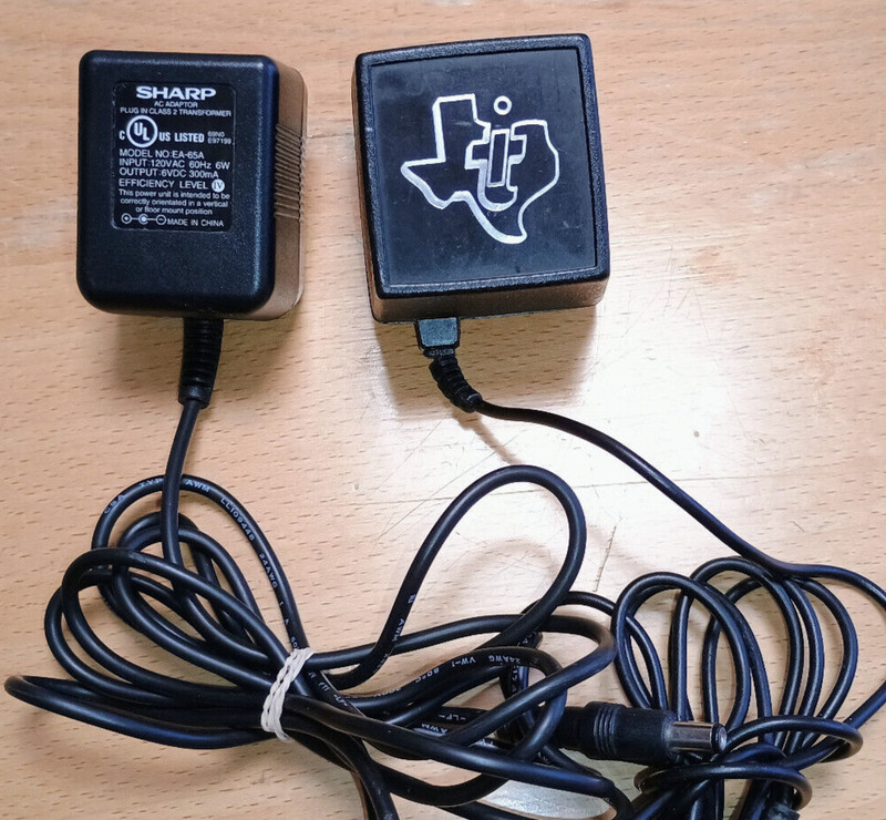 LOT of 2 Power Supply Texas Instruments AC-9199A + Sharp EA-65A AC Adapter