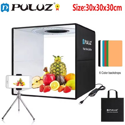 US PULUZ 30cm Portable Studio Light Box Desktop Shoot Tent 6 Colors Backgrounds