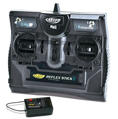 Carson Reflex Stick II 6-Kanal Fernsteuerung 2,4 GHz für RC Modelle und Schiffe