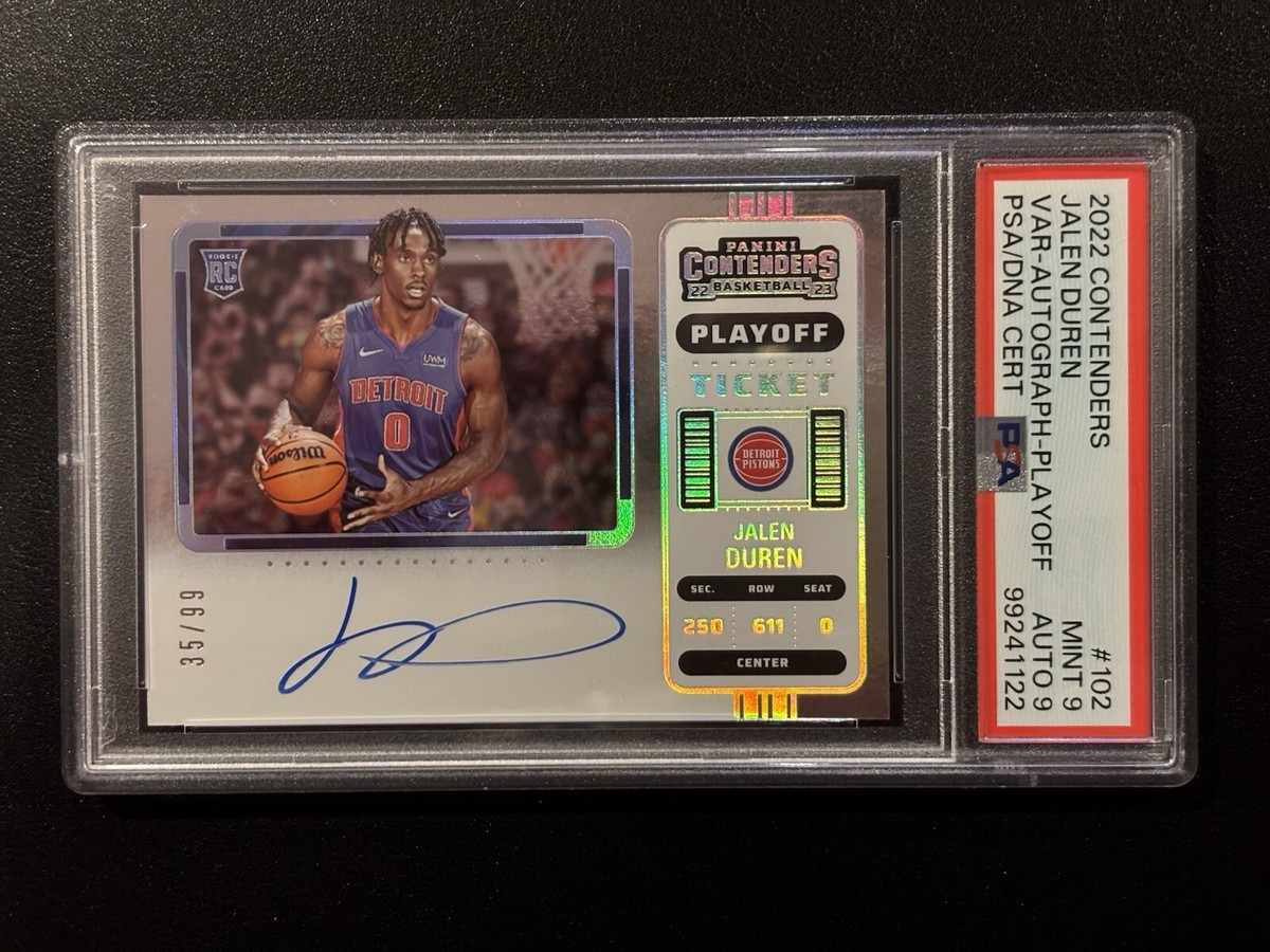 2022-23 Panini Contenders Jalen Duren Auto Variation RC #/99! PSA