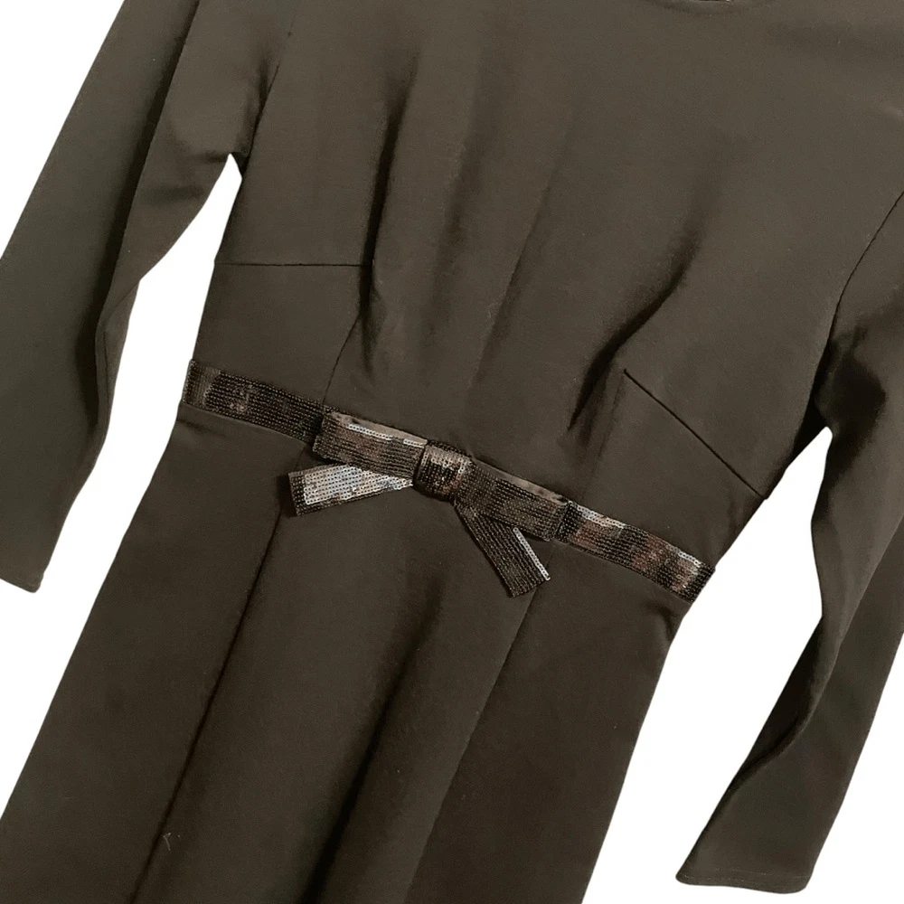 Abito Kate Spade NY nero fiocco vita ponte manica lunga taglia XS