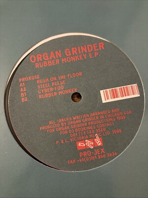 Organ Grinder - Rubber Monkey EP - Pro-Jex - Techno 12  Vinyl Record