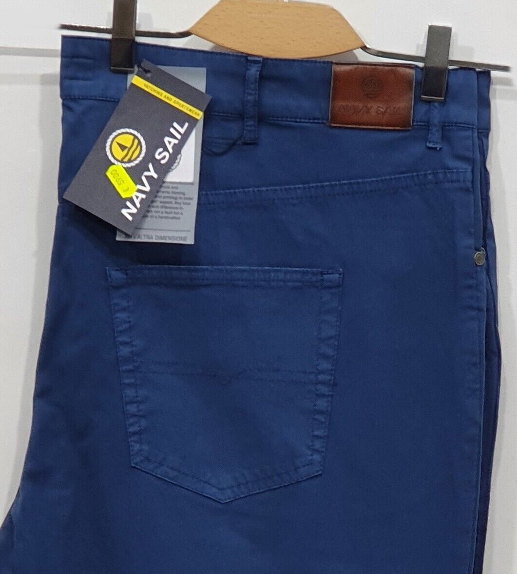Pantaloni Navy Sail Navigare, 5 Tasche, Cotone, Grandi Taglie Conformate. -17% - Foto 4 di 7