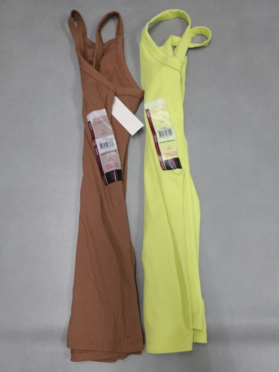 No Boundaries Green Brown Junior's SZ Small Sleeveless Ribbed Tank  Tops