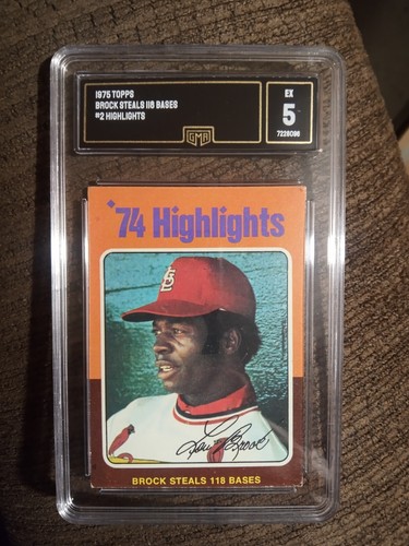 1975 Topps #2 Lou Brock 74' Highlights GMA 5 St. Louis Cardinals HOF - Picture 1 of 2