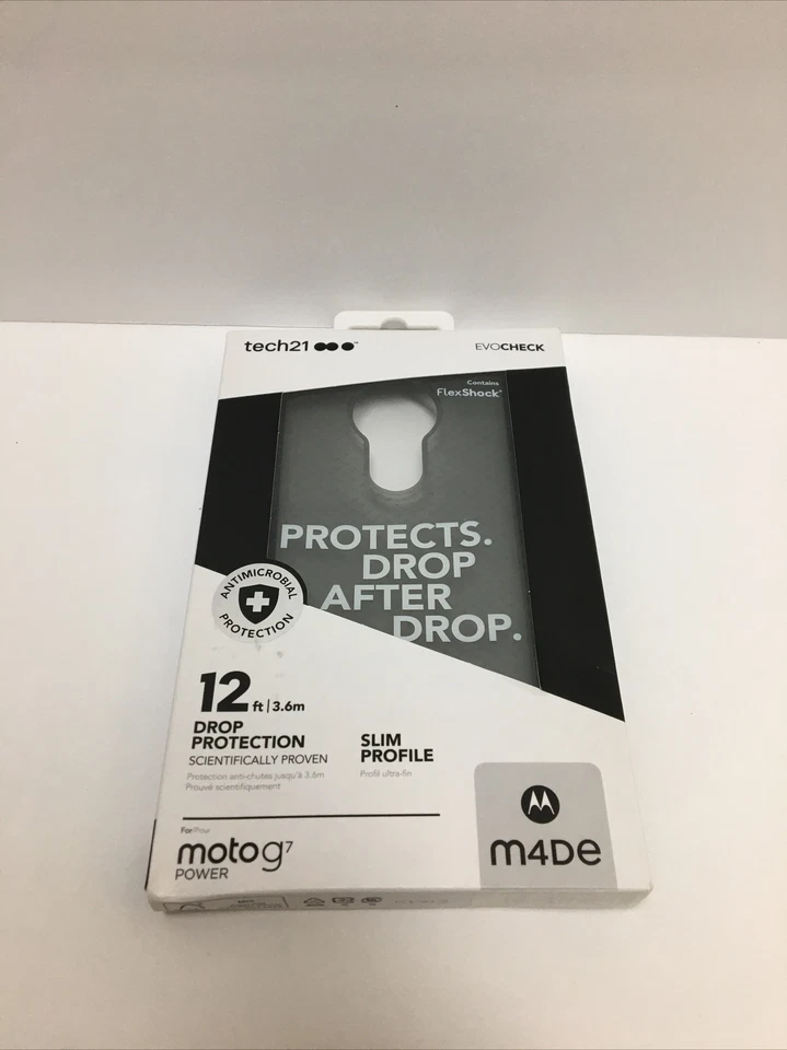 OEM Tech21 Evo Check Case For Motorola Moto G7 Power - Smokey/Black - Image 2 of 4