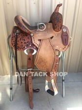 Premium Leather Western Strip Down Ranch Roper Saddle with Tack Set Free Shipp.