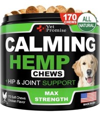 1/26 Hemp Calming Chews for Dogs Anxiety and Stress Dog Natural Calming 170 Ct