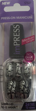 imPRESS 24 press on false nails in silver & black crackle effect -57687 *3 FOR 2