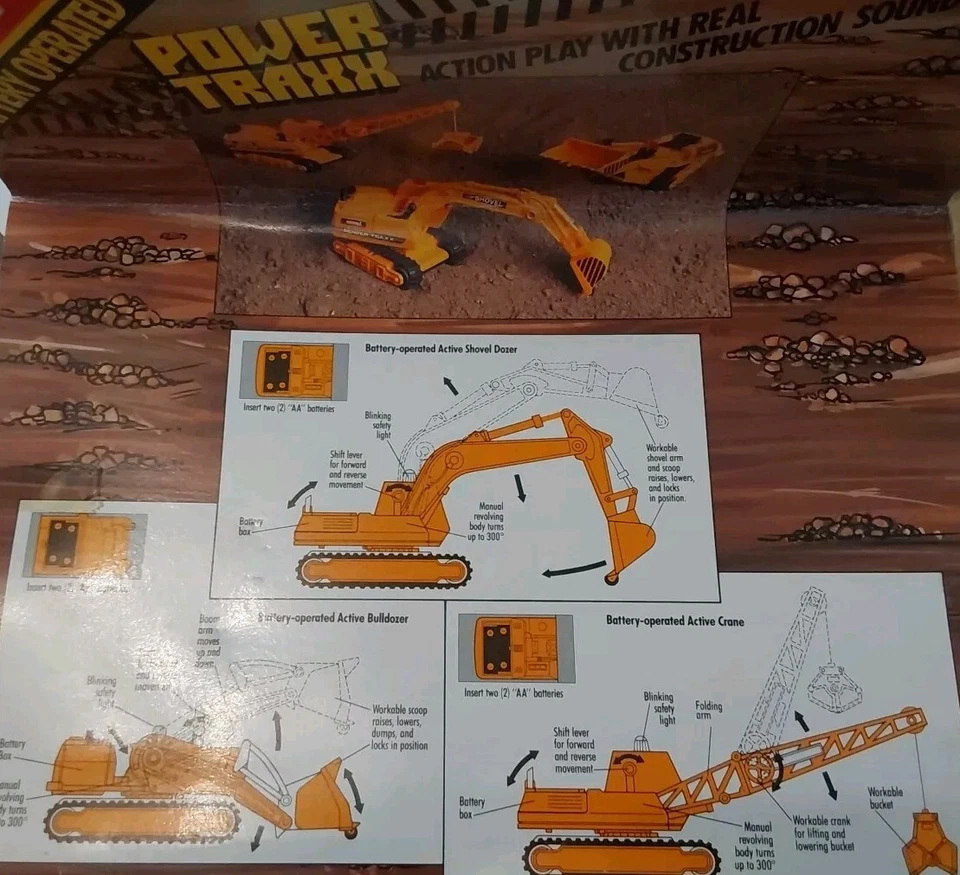 1988 Buddyl Battery Operated Power Traxx Dozer-Black & Yellow w/Real Sound NIB - Image 4 of 4