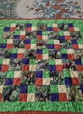 Dinosaur Themed Colorful Mini Patchwork Baby/Wall Hanging Quilt 31" X 31"
