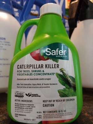 Safer Brand 5163 Caterpillar Killer II Concentrate Plant Care 16 fl oz New OMRI