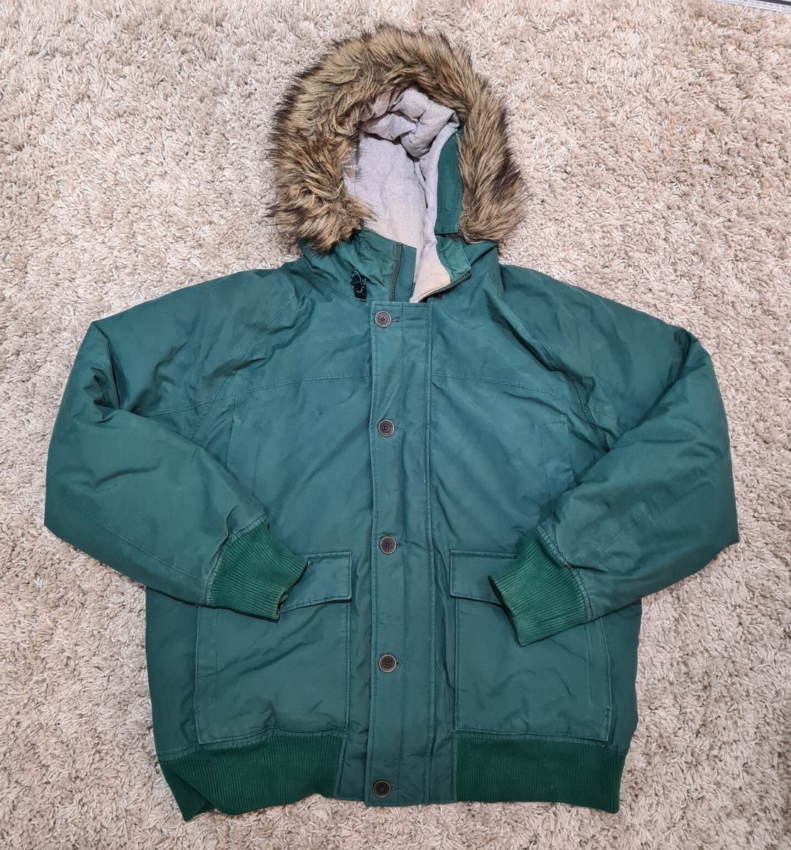 Timberland Jacket Mens 2XL XXL Green Parka Duck Down Coat Hyvent