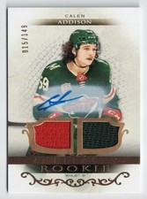 2021-22 Artifacts Gold Rookie Dual Jersey Autograph #178 Calen Addison 015/149