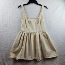 Pretty Little Thing Brand New Ecru Corset Denim Skater Dress Size 4 (UK 8)