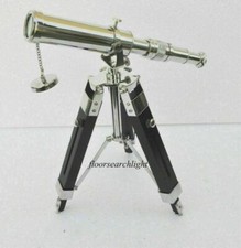 Cannocchiale Cannocchiale Cromato In Ottone Marino Nautico Con Treppiede In...