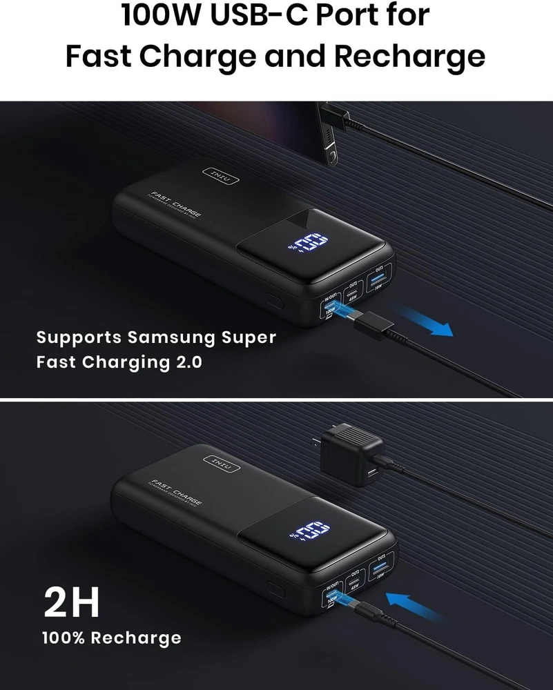 25000mAh High-Capacity Power Bank Portable Charger for Laptops and Devices