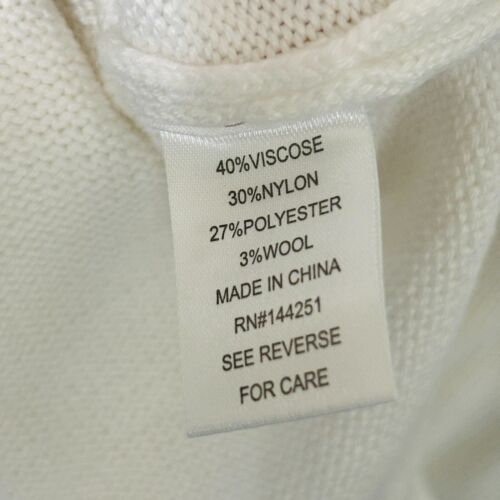 C&C California Anchor Nautical Sweater Wms Sz M White Navy Wool Blend - Picture 8 of 9
