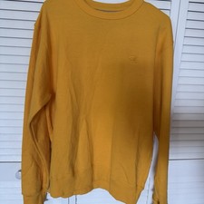 Champion Crewneck Sweatshirt Yellow Mens Size Medium