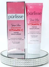 Purlisse Sheer Glow Strawberry Vitamin C Tinted Moisturizer - LIGHT NEW! HTF