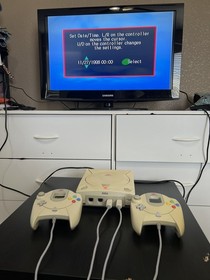 SEGA Dreamcast Console w/ Two Controllers, Memory Card and Cables Tested Working
