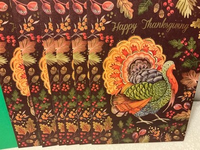 THANKSGIVING RSVP GREETING CARDS New w/Envelope LOT 6 ''THINKING OF YOU WITH...''