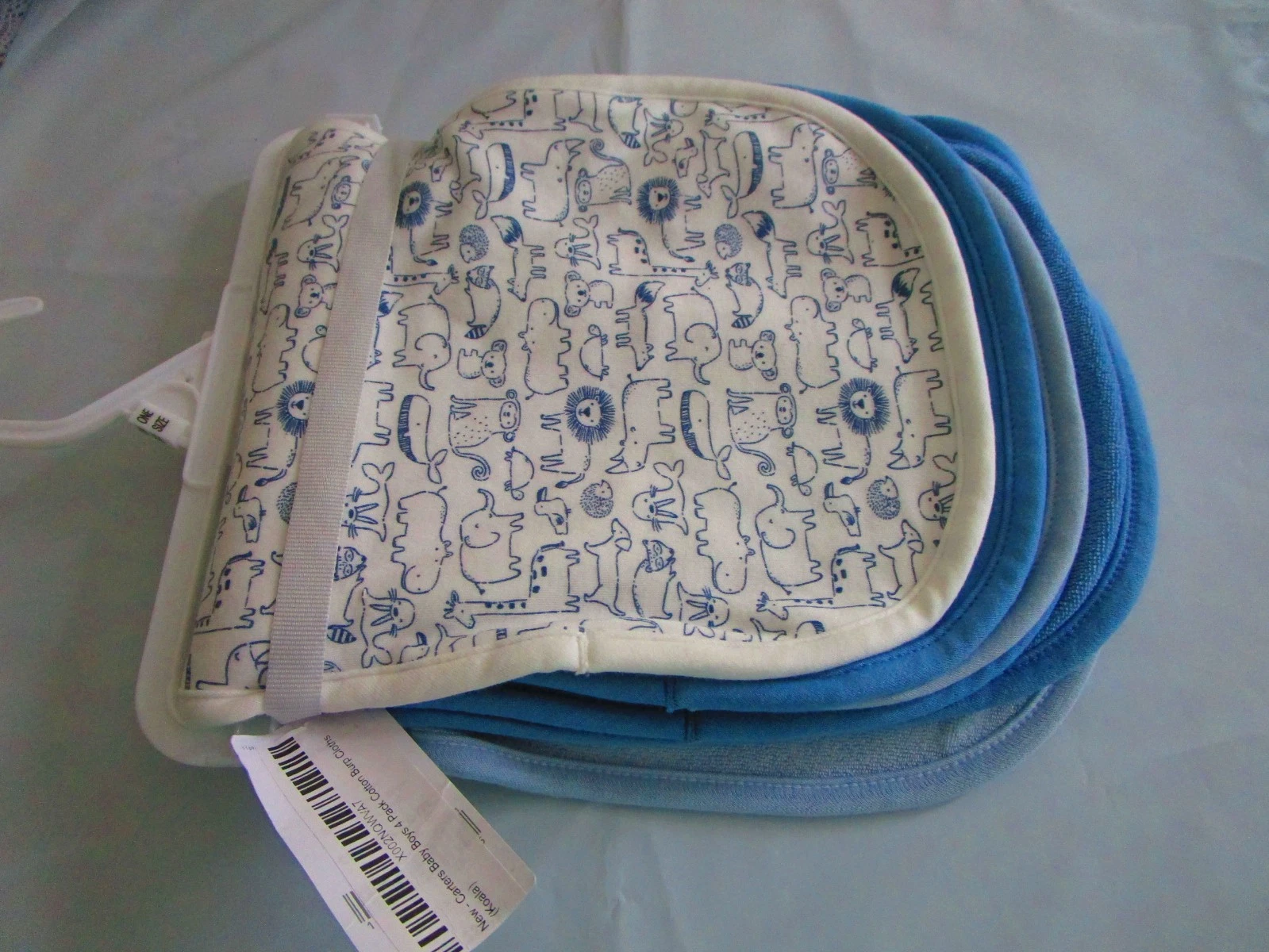 New Carter's baby boys 4 pack cotton burp cloths