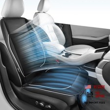 Cooling Car Seat Cushion, Universal Front Seat Cover 12V 2 Fans Black White