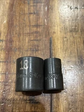 SK Tools 10mm & 18mm 3/8” Drive Shallow Impact Sockets 6pt Laser Etched EUC USA