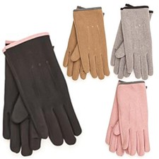 A2Z Ladies Gloves 4 Pack Fleece Warm Gloves Women One Size Soft Lining Mittens