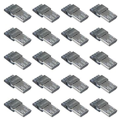 BGTXINGI 40 Stück USB Typ B Standard Micro Port Stecker Lötstecker Direct Jack Socke