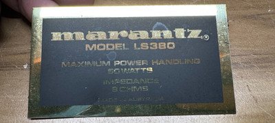 1 x Marantz LS380 Speaker Badge Logo
