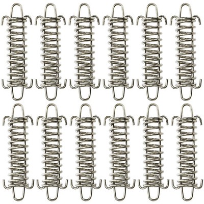 Suwimut 12 Pieces Tent Spring Buckle, Windproof Stainless Steel Rope Tensione...