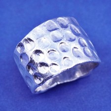 Size 6.25, mexico Sterling silver handmade ring, modern hammered 925 wide band