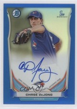 2014 Bowman Prospect Chrome Blue Refractor 77/150 Chase De Jong DeJong Auto 7i2