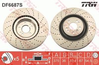 2X Bremsscheibe Trw Single DF6687S FüR Mercedes Klasse Gle Gl W166 X166 Gls C292