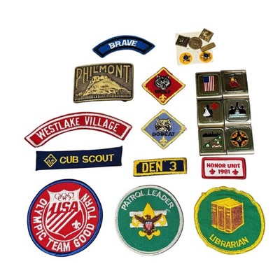 Vintage Boy Scouts Cub Scouts Patches Pins Philmont Belt Buckle Skill Award Lot