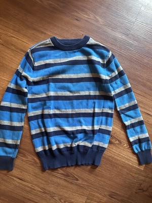 Y2K Cherokee Kids Blue Striped Pullover Sweater Size Large Cotton