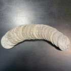 ROLL OF 20 WALKING  LIBERTY HALF DOLLARS 90% SILVER - $10 FACE VALUE  Roll 1