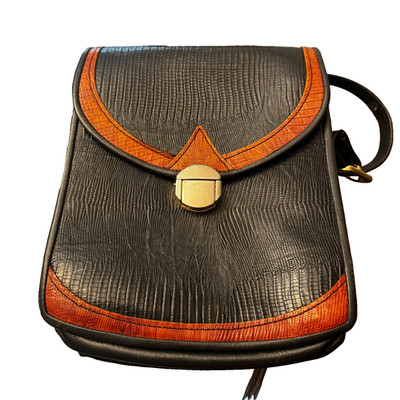 D.Brew Genuine Alligator Exotic Leather #B084A000408 Black Brown Shoulder Bag To
