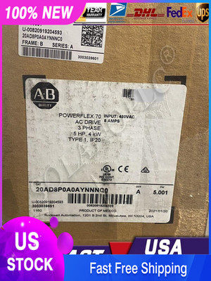 New 20AD8P0A0AYNNNC0 SER A F/W 5.001 AC VFD Powerflex 70 2022 AB