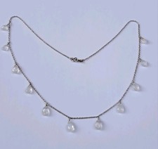 RAINBOW MOONSTONE MULTI DROP NECKLACE - Genuine Gemstones- Sterling Silver - NEW