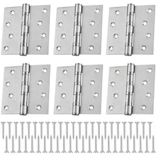 6 Pcs 4 Ball Bearing Door Hinges Stainless Steel Heavy Duty Hinges 4 X 4 Inch