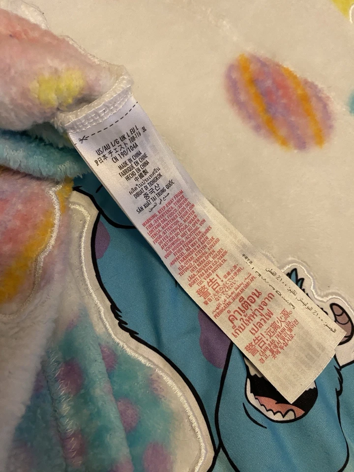 Disney Spirit Jersey Adult Large White Fuzzy Sulley Ducky Red Fleece Pixar - Image 4 of 4