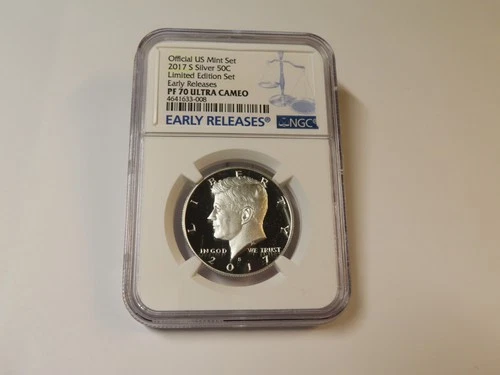 2017 S SILVER NGC PF70 ULTRA CAMEO PROOF KENNEDY HALF DOLLAR LIMITED EDITION SET