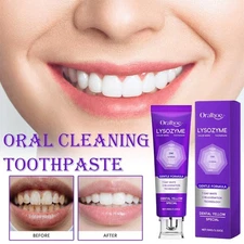 Purple Whitening Toothpaste Brightening Removes Bad Breath DeepCleaning 100g HOT