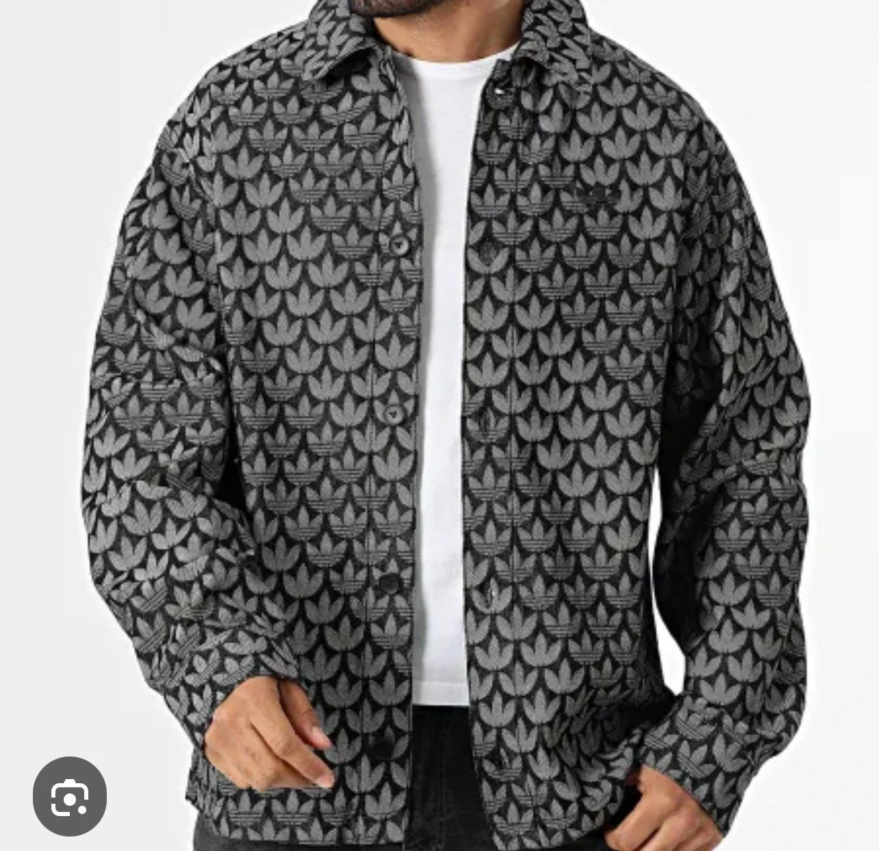 Adidas Originals Monogram Shirt Denim KC6379 LOOSE FIT BLACK