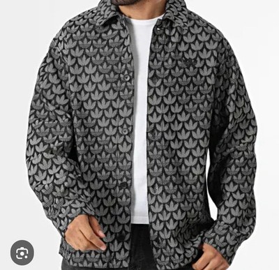 Adidas Originals Monogram Shirt Denim KC6379 LOOSE FIT BLACK New Sz M, L, 2XL