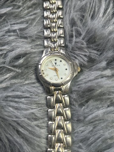 Not Working Vintage Rolex of Geneva Quartz Woman’s Watch Loose Diamonds